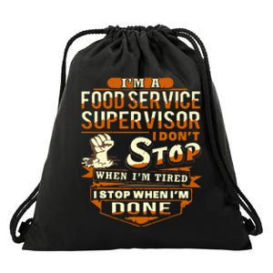 Proud Food Service Supervisor Drawstring Bag