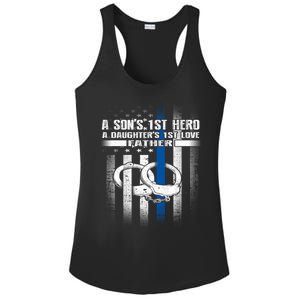 Police Father SonS First Hero Daughters First Love Gift Ladies PosiCharge Competitor Racerback Tank