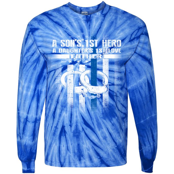 Police Father SonS First Hero Daughters First Love Gift Tie-Dye Long Sleeve Shirt