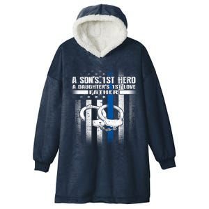 Police Father SonS First Hero Daughters First Love Gift Hooded Wearable Blanket