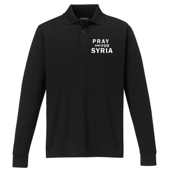 Pray For Syria Performance Long Sleeve Polo