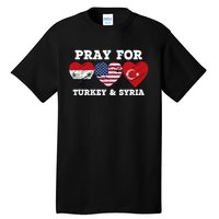 Pray For Syria And Turkey Earthquake American Flag Vintage Tall T-Shirt