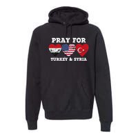 Pray For Syria And Turkey Earthquake American Flag Vintage Premium Hoodie