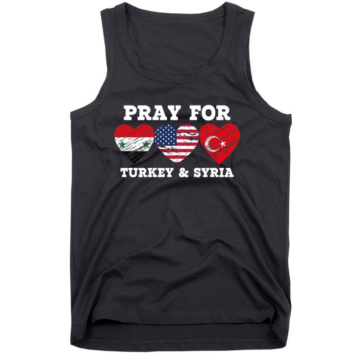 Pray For Syria And Turkey Earthquake American Flag Vintage Tank Top