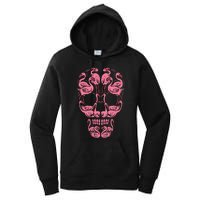 Pink Flamingo Skull Breast Cancer Awareness Halloween Women Women's Pullover Hoodie