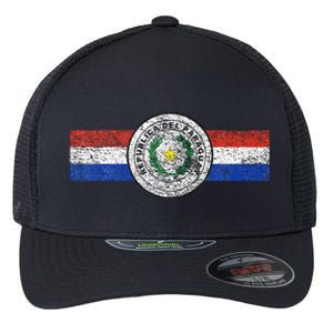 Paraguay Flag Sports Athletic Jersey Style Top Flexfit Unipanel Trucker Cap