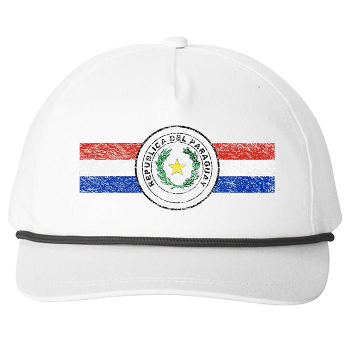 Paraguay Flag Sports Athletic Jersey Style Top Snapback Five-Panel Rope Hat