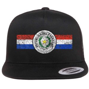 Paraguay Flag Sports Athletic Jersey Style Top Flat Bill Trucker Hat