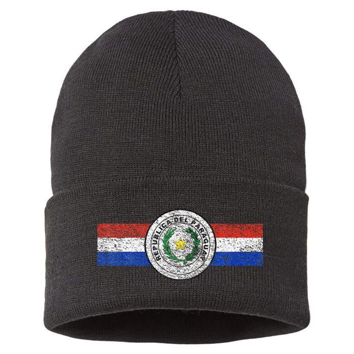 Paraguay Flag Sports Athletic Jersey Style Top Sustainable Knit Beanie