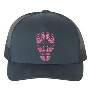 Pink Flamingo Skull Breast Cancer Awareness Halloween Yupoong Adult 5-Panel Trucker Hat