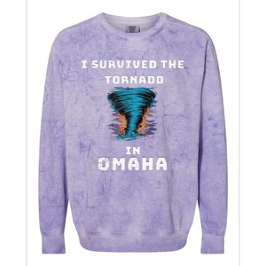 Playful Funny Supportive I Survived The Tornado At Omaha Colorblast Crewneck Sweatshirt