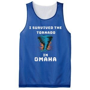 Playful Funny Supportive I Survived The Tornado At Omaha Mesh Reversible Basketball Jersey Tank