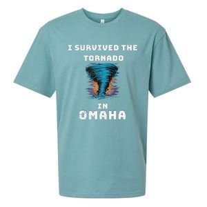 Playful Funny Supportive I Survived The Tornado At Omaha Sueded Cloud Jersey T-Shirt