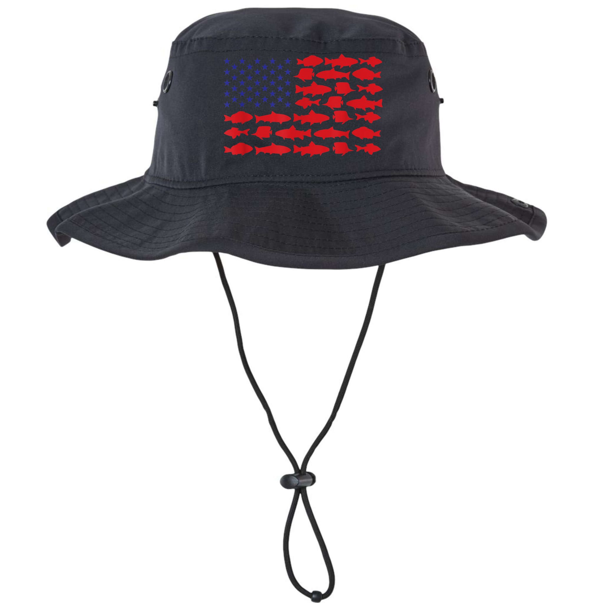 Patriotic Fisher Saltwaters Fish Saltwater Men American Flag Bucket Hat
