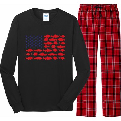 Patriotic Fisher Saltwaters Fish Saltwater Men American Flag Long Sleeve Pajama Set