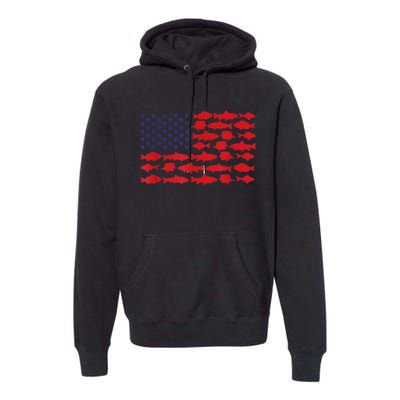 Patriotic Fisher Saltwaters Fish Saltwater Men American Flag Premium Hoodie