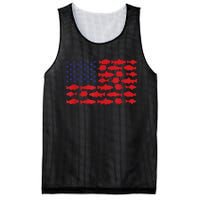 Patriotic Fisher Saltwaters Fish Saltwater Men American Flag Mesh Reversible Basketball Jersey Tank