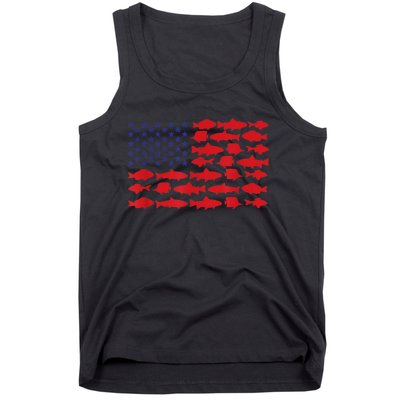 Patriotic Fisher Saltwaters Fish Saltwater Men American Flag Tank Top