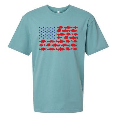 Patriotic Fisher Saltwaters Fish Saltwater Men American Flag Sueded Cloud Jersey T-Shirt