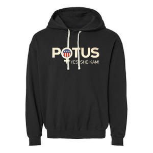 Potus Female Symbol Yes She Kam Harris For President Garment-Dyed Fleece Hoodie