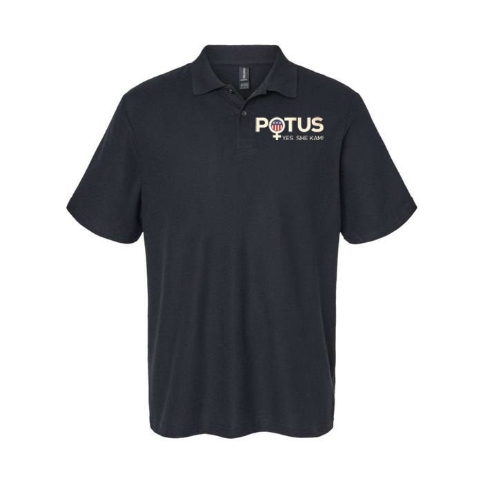 Potus Female Symbol Yes She Kam Harris For President Softstyle Adult Sport Polo