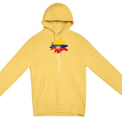 Peru Flag Sunflower Vintage Peruvians Lover Taiwan Gift Premium Pullover Hoodie