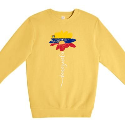 Peru Flag Sunflower Vintage Peruvians Lover Taiwan Gift Premium Crewneck Sweatshirt