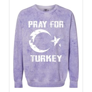 PRAY FOR TURKEY FLAG BROKEN Turkish Colorblast Crewneck Sweatshirt