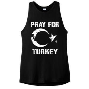 PRAY FOR TURKEY FLAG BROKEN Turkish Ladies PosiCharge Tri-Blend Wicking Tank