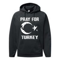 PRAY FOR TURKEY FLAG BROKEN Turkish Performance Fleece Hoodie