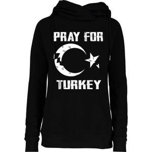 PRAY FOR TURKEY FLAG BROKEN Turkish Womens Funnel Neck Pullover Hood