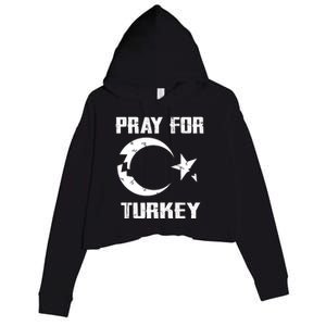 PRAY FOR TURKEY FLAG BROKEN Turkish Crop Fleece Hoodie