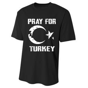 PRAY FOR TURKEY FLAG BROKEN Turkish Performance Sprint T-Shirt