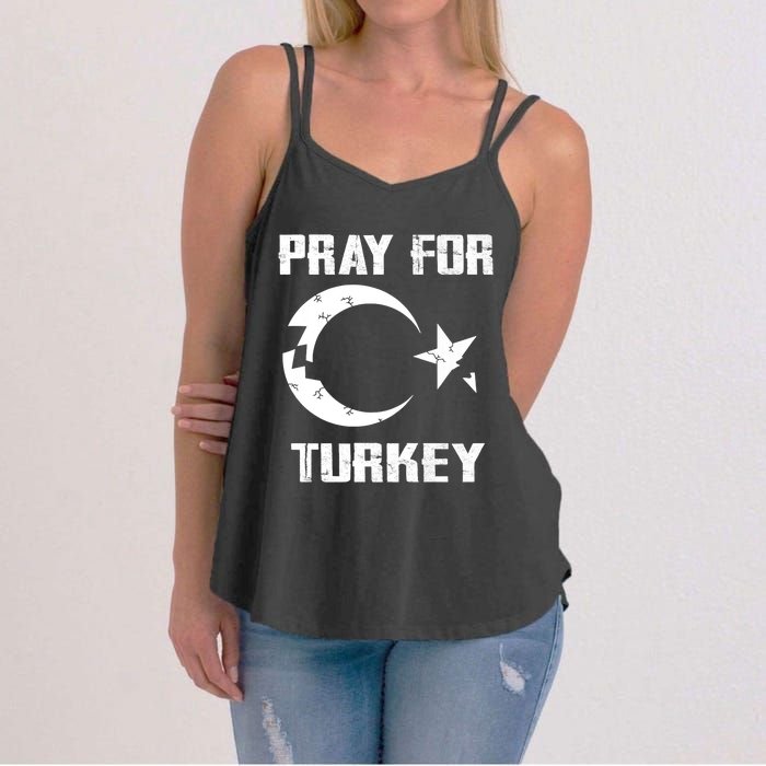 PRAY FOR TURKEY FLAG BROKEN Turkish Women's Strappy Tank