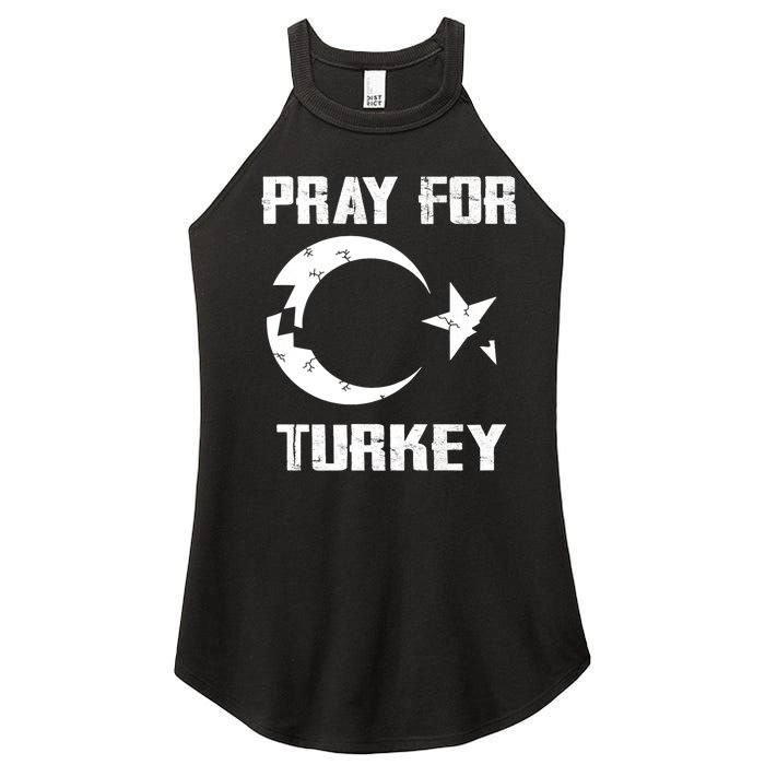 PRAY FOR TURKEY FLAG BROKEN Turkish Women's Perfect Tri Rocker Tank