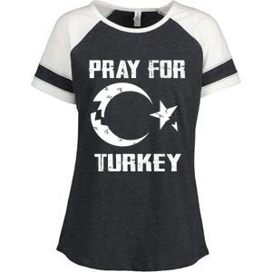 PRAY FOR TURKEY FLAG BROKEN Turkish Enza Ladies Jersey Colorblock Tee