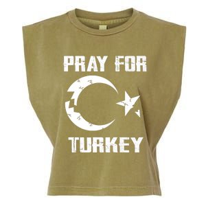 PRAY FOR TURKEY FLAG BROKEN Turkish Garment-Dyed Women's Muscle Tee