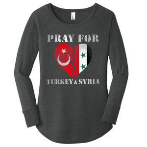 Pray For Turkey Syria Earthquake Support Rebuild Women's Perfect Tri Tunic Long Sleeve Shirt