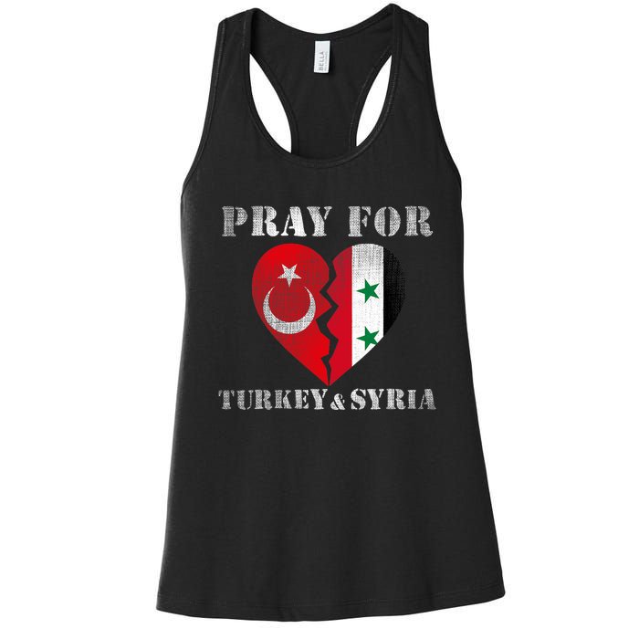 Pray For Turkey Syria Earthquake Support Rebuild Women's Racerback Tank