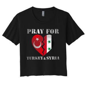 Pray For Turkey Syria Earthquake Support Rebuild Women's Crop Top Tee