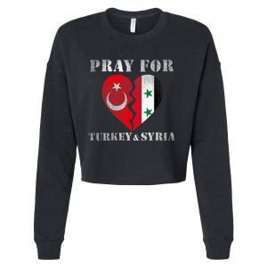 Pray For Turkey Syria Earthquake Support Rebuild Cropped Pullover Crew