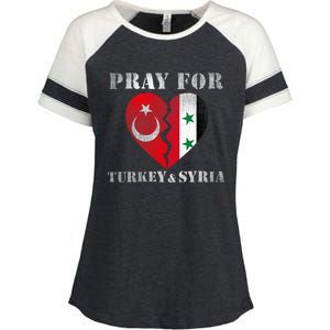 Pray For Turkey Syria Earthquake Support Rebuild Enza Ladies Jersey Colorblock Tee