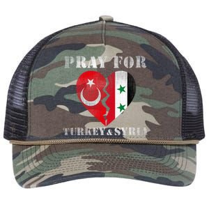 Pray For Turkey Syria Earthquake Support Rebuild Retro Rope Trucker Hat Cap