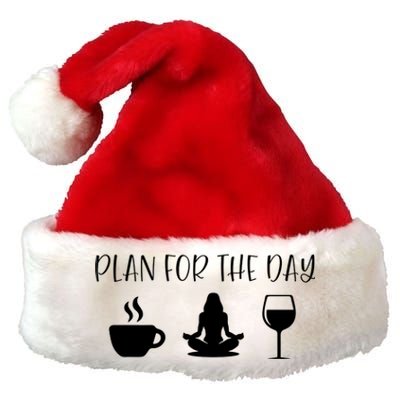 Plan For The Day Coffee Yoga And Wine Gift Premium Christmas Santa Hat