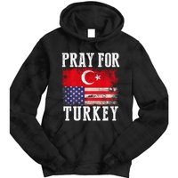 Pray For Turkey Vintage Flag Turkey Tie Dye Hoodie