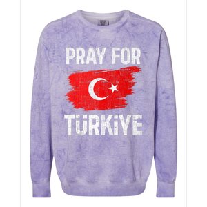 PRAY FOR TURKEY, Pray For Türkiye Colorblast Crewneck Sweatshirt