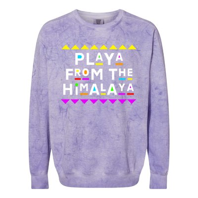 Playa From The Himalaya Gift 90s Style Colorblast Crewneck Sweatshirt