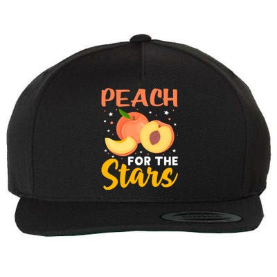 Peach For The Stars Veganism Design For Fruitarian Gift Wool Snapback Cap