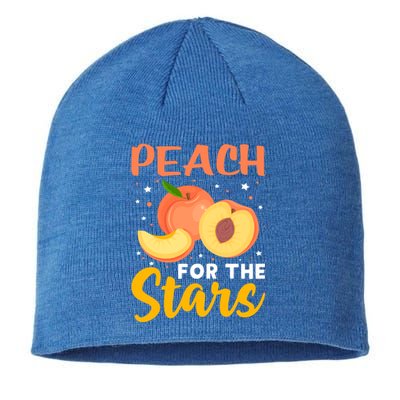 Peach For The Stars Veganism Design For Fruitarian Gift Sustainable Beanie