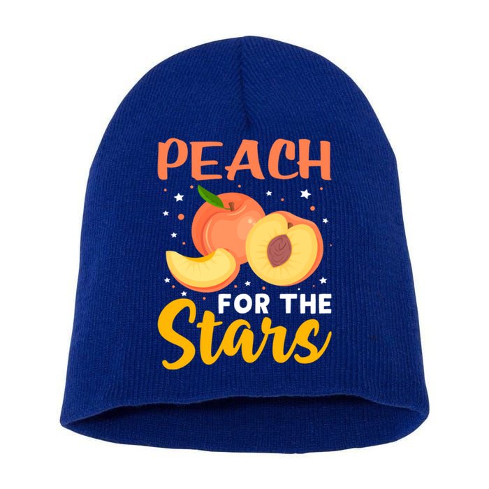 Peach For The Stars Veganism Design For Fruitarian Gift Short Acrylic Beanie